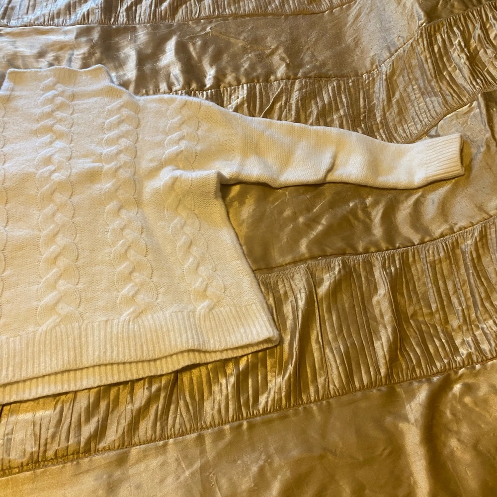 Madewell Cream Cable Knit Turtleneck Sweater - Picture 3 of 6
